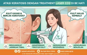 Ilustrasi perawatan keratosis laser CO2 di Be Hati