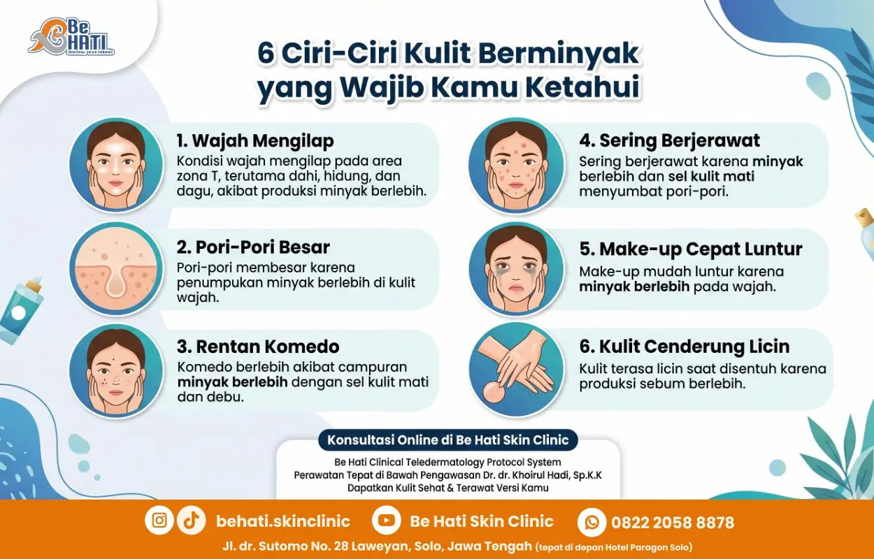 Ciri-ciri kulit berminyak 