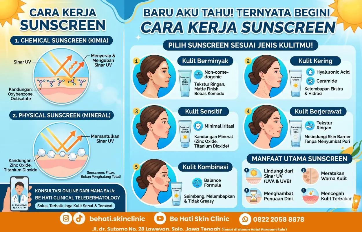 Cara kerja sunscreen  pada kulit 