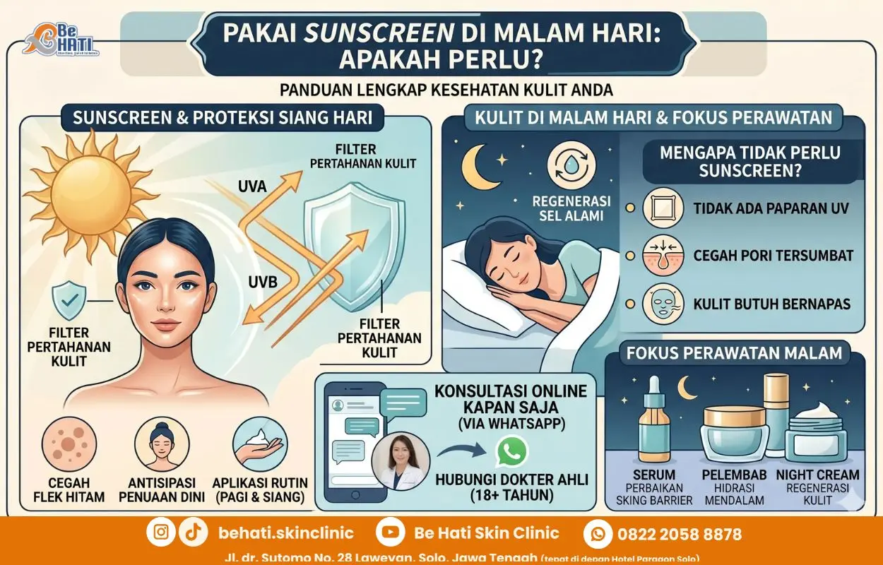 Suncreen dipakai malam hari