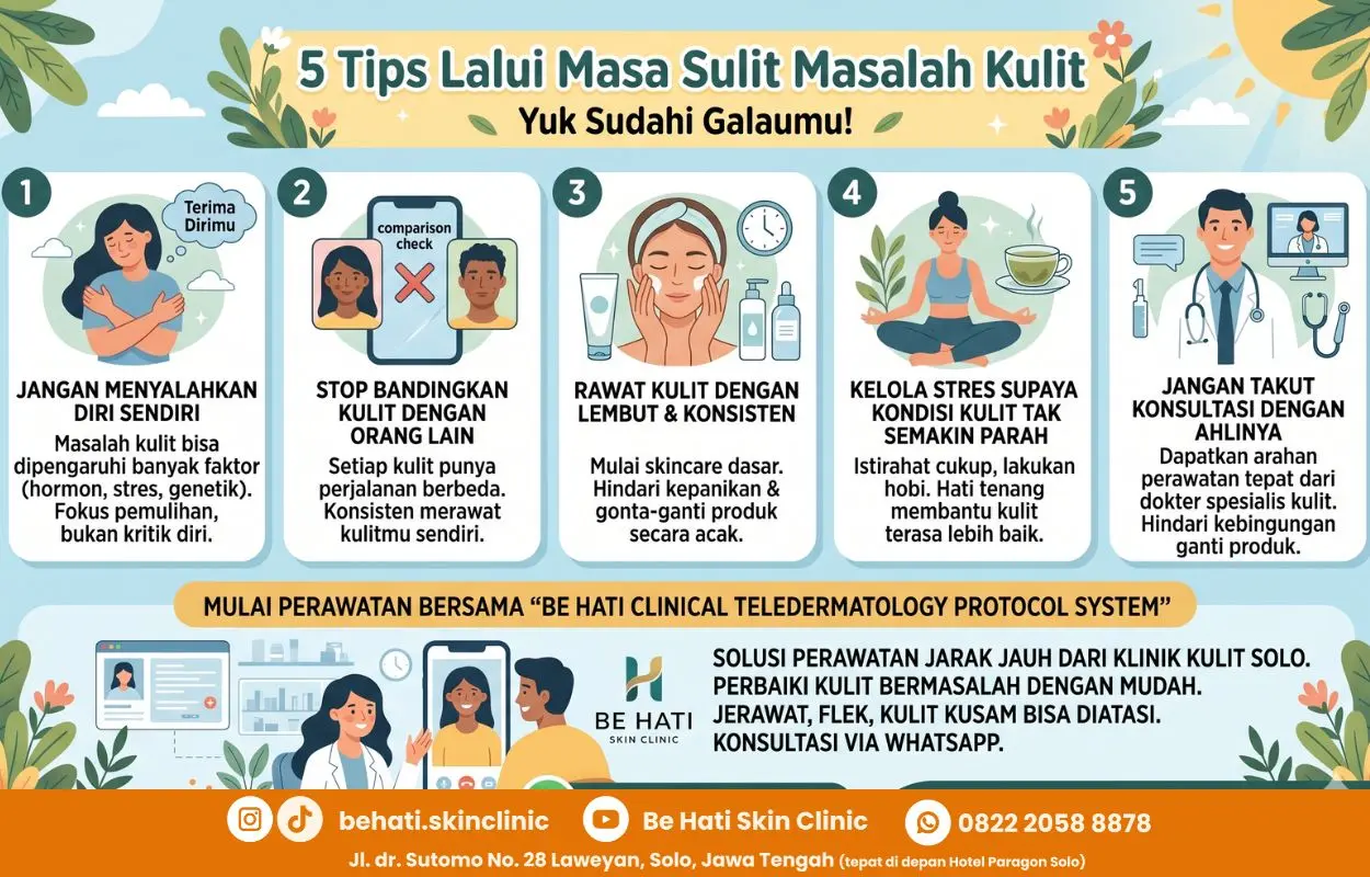 Tips mengatasi masalah kulit wajah berjerawat dan flek hitam.