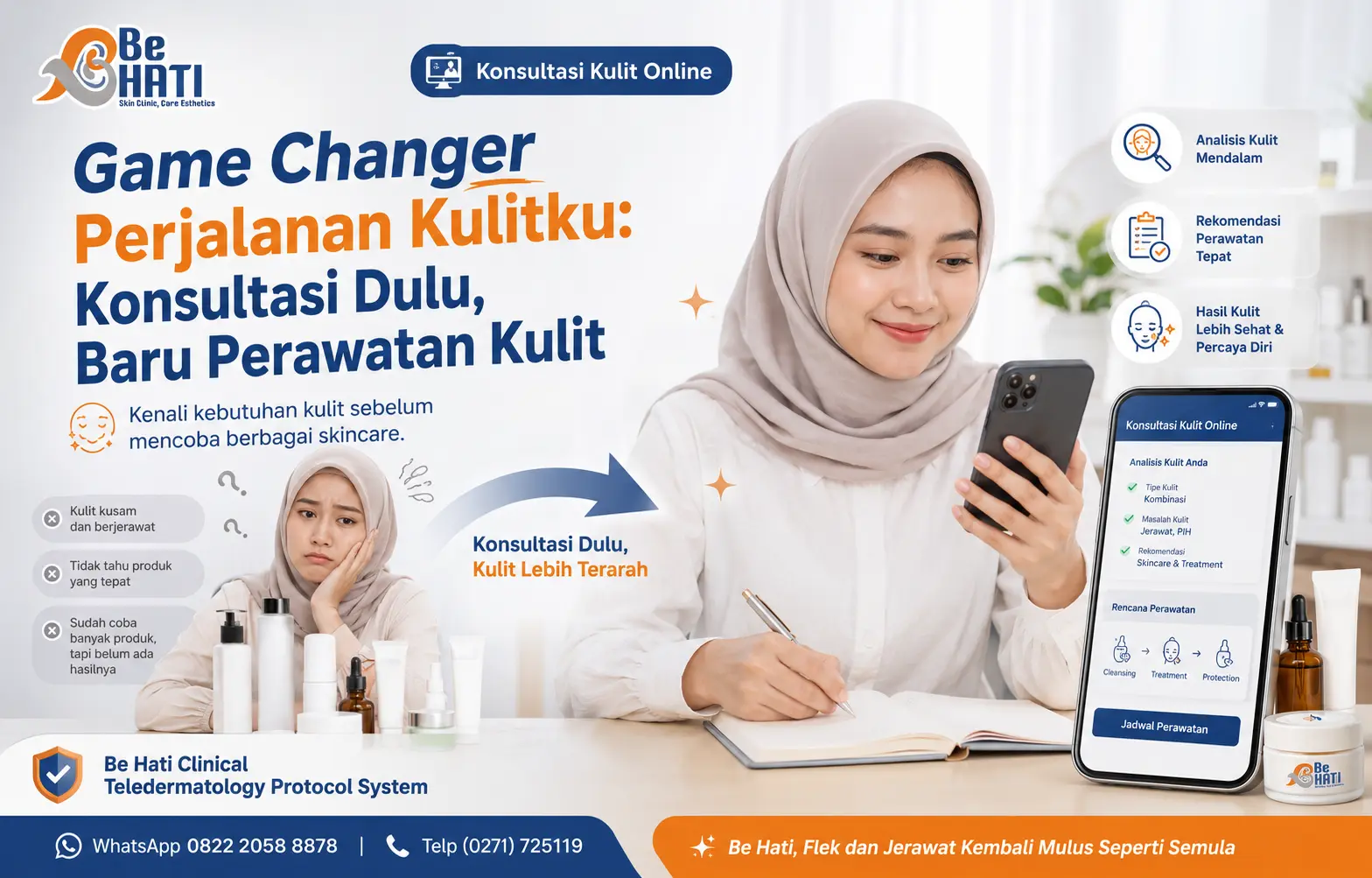 Konsultasi kulit online sebelum memulai perawatan di Be Hati Skin Clinic
